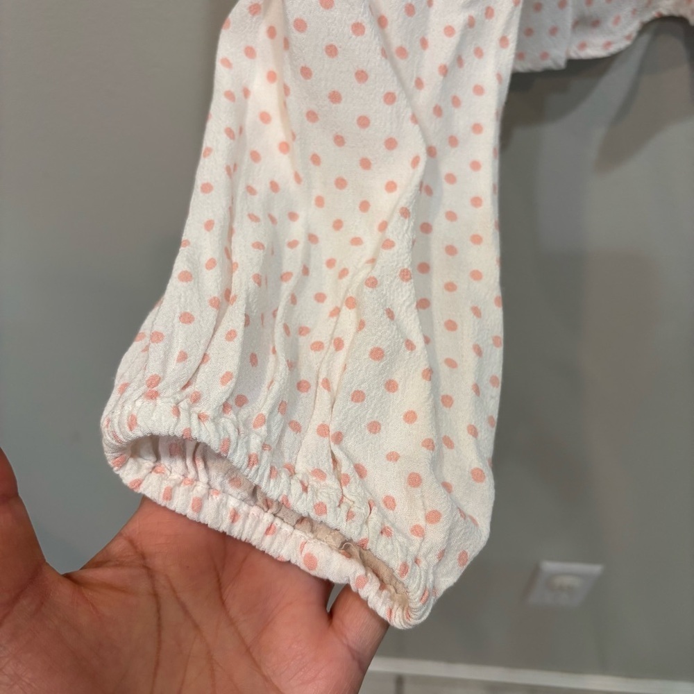 Free People Love Street Pink Ivory Top Women’s Size Medium - Picture 6 of 10